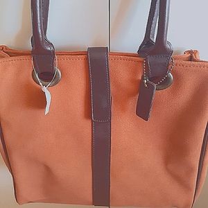 NWT Bath and Body Leather Suede Hand Bag